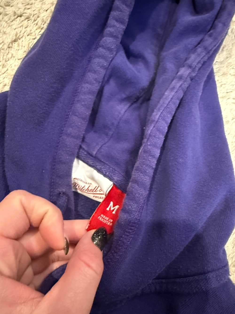 Mitchell & Ness Toronto Raptors Purple Hoodie with Red Logo - Picture 3 of 3